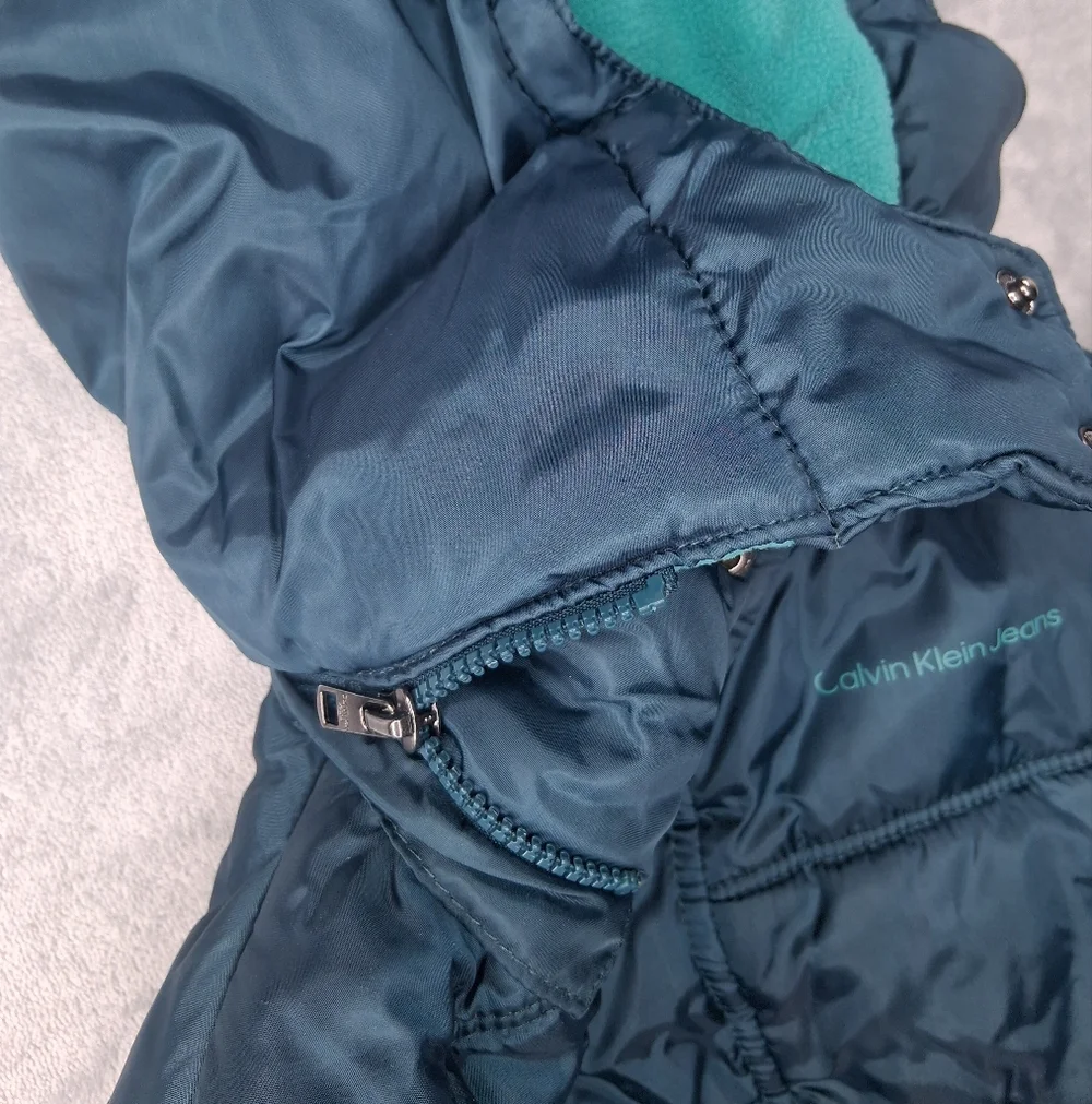 Calvin Klein Puffer Hooded Jacket Toddler Boys  Dark Green Outdoor Winter Coat 4